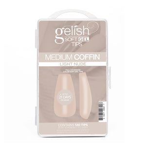 Gelish Soft Gel Tips 120CT - Medium Coffin Light Nude