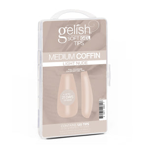 Gelish Soft Gel Tips 120CT - Medium Coffin Light Nude