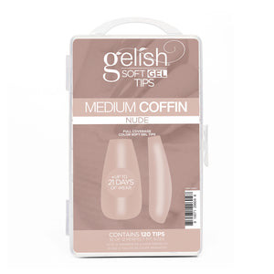 Gelish Soft Gel Tips 120CT - Medium Coffin Nude