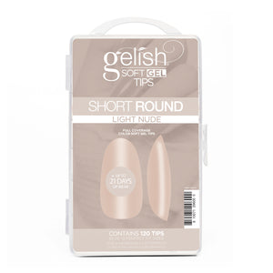 Gelish Soft Gel Tips 120CT - Short Round Light Nude