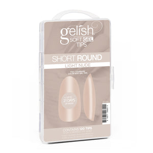 Gelish Soft Gel Tips 120CT - Short Round Light Nude