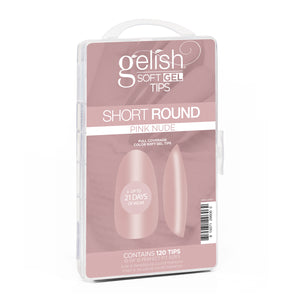 Gelish Soft Gel Tips 120CT - Short Round Pink Nude