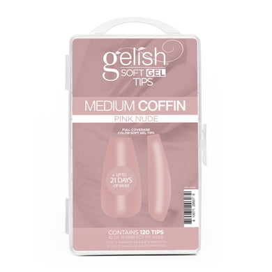 Gelish Soft Gel Tips 120CT - Medium Coffin Pink Nude