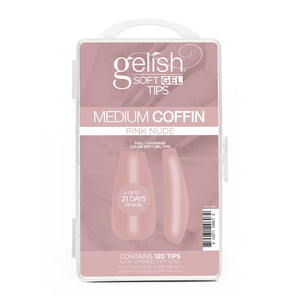 Gelish Soft Gel Tips 120CT - Medium Coffin Pink Nude