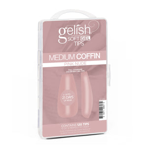 Gelish Soft Gel Tips 120CT - Medium Coffin Pink Nude