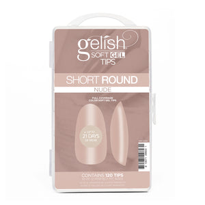 Gelish Soft Gel Tips 120CT - Short Round Nude