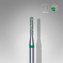 Load image into Gallery viewer, Staleks Diamond nail drill bit, rounded “cylinder”, green, head diameter 1.4 mm/ working part 8 mm