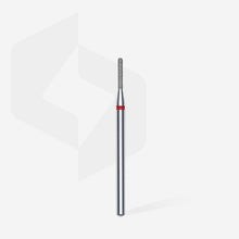 Load image into Gallery viewer, Staleks Diamond nail drill bit, rounded “cylinder”, red, head diameter 1.4 mm/ working part 8 mm