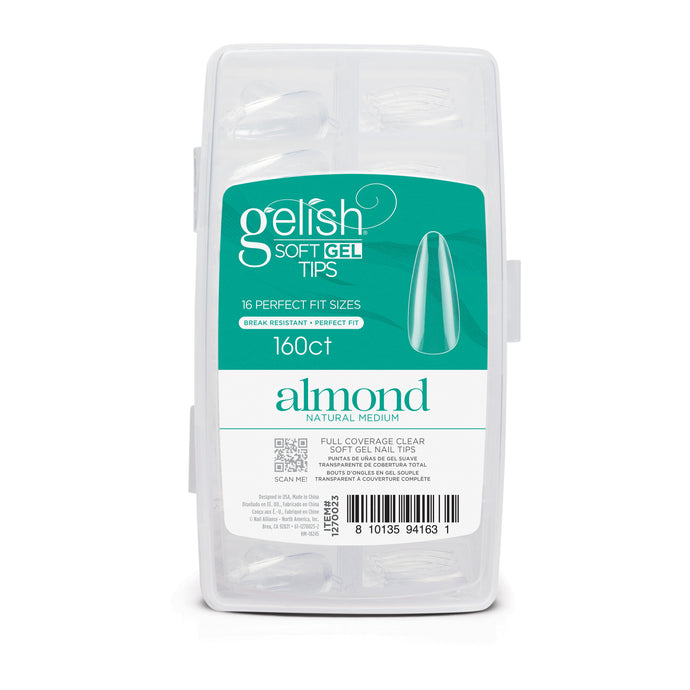 Gelish Soft Gel Tips - Almond Natural Medium 160ct