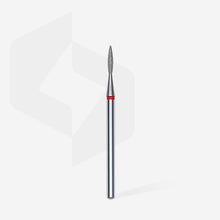 Load image into Gallery viewer, Staleks Diamond nail drill bit pointed flame red EXPERT head diameter 1,6 mm / working part 8 mm