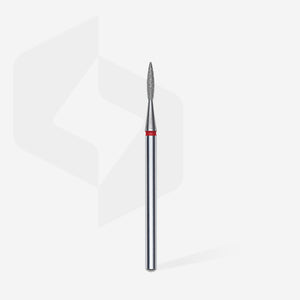 Staleks Diamond nail drill bit pointed flame red EXPERT head diameter 1,6 mm / working part 8 mm