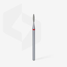 Load image into Gallery viewer, Staleks Diamond Nail Drill Bit, &quot;Flame&quot;, Red, Head Diameter 1.6 Mm, Working Part 8 Mm