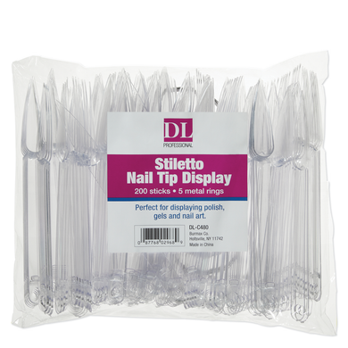 DL Pro Stiletto Nail Tips Display on a Ring - 200