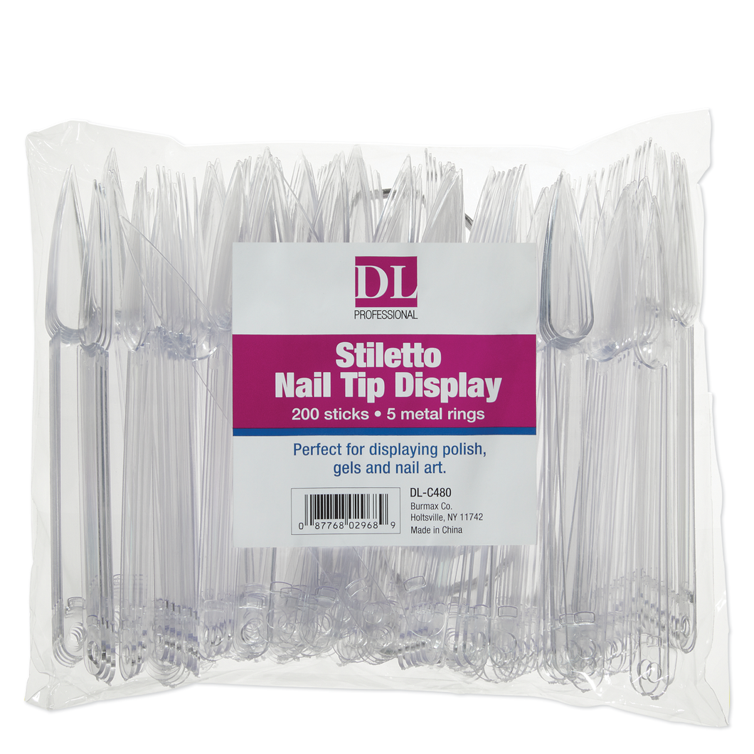 DL Pro Stiletto Nail Tips Display on a Ring - 200