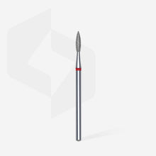 Cargar imagen en el visor de la galería, Staleks Diamond nail drill bit pointed flame red EXPERT head diameter 2,1 mm / working part 8 mm