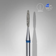 Load image into Gallery viewer, Staleks Diamond nail drill bit, “flame” , blue, head diameter 1.4 mm/ working part 8 mm