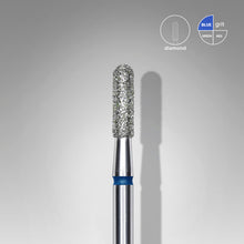 Load image into Gallery viewer, Staleks Diamond nail drill bit, rounded “cylinder”, blue, head diameter 2.3 mm/ working part 8 mm