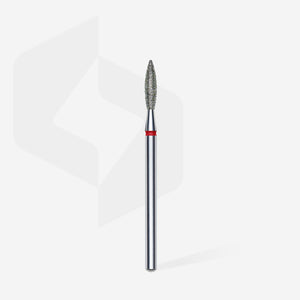 Staleks Diamond nail drill bit flame red EXPERT head diameter 2,3 mm / working part 10 mm