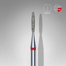 Load image into Gallery viewer, Staleks Diamond nail drill bit, “flame” , red, head diameter 1.4 mm/ working part 8 mm