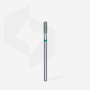 Staleks Diamond nail drill bit, rounded “cylinder”, green, head diameter 2.3 mm/ working part 8 mm
