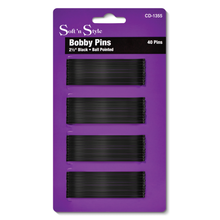 Cargar imagen en el visor de la galería, Soft ’n Style Bobby Pins, Extra-long, Black - 2-1/2&quot;