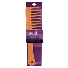 Cargar imagen en el visor de la galería, Gold Magic Imitation Bone Large Heavy Duty Rake Comb - 9-3/4&quot;