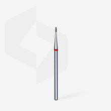 Load image into Gallery viewer, Staleks Diamond nail drill bit, rounded “bud” , red, head diameter 1.2 mm/ working part 3 mm
