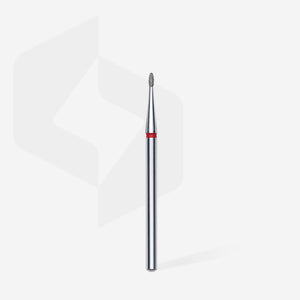 Staleks Diamond nail drill bit, rounded “bud” , red, head diameter 1.2 mm/ working part 3 mm