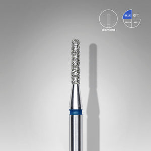 Staleks Diamond nail drill bit, rounded “cylinder”, blue, head diameter 1.4 mm/ working part 8 mm