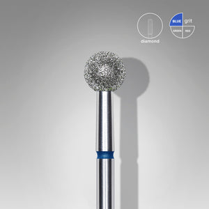 Staleks Diamond nail drill bit, "ball", blue, head diameter 5 mm