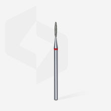 Load image into Gallery viewer, Staleks Diamond nail drill bit, “flame” , red, head diameter 1.4 mm/ working part 8 mm
