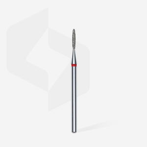 Staleks Diamond nail drill bit, “flame” , red, head diameter 1.4 mm/ working part 8 mm