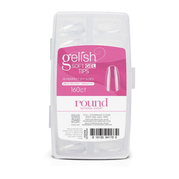 GELISH SOFT GEL TIPS SHORT ROUND 160ct