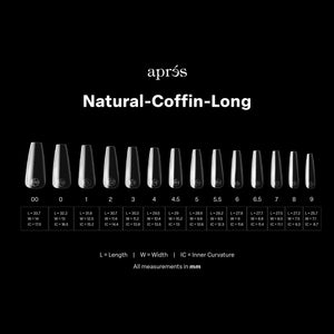 APRES GEL-X® NATURAL COFFIN LONG BOX OF TIPS - PRO (600PCS)