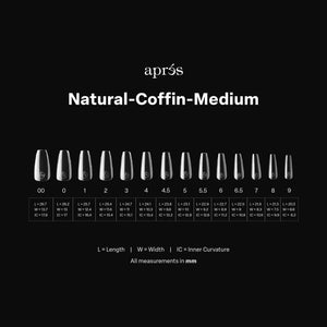 Après GEL-X® NATURAL COFFIN MEDIUM BOX OF TIPS - PRO (600PCS)