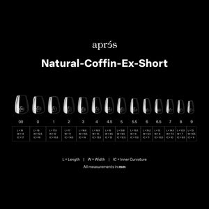 Après GEL-X® NATURAL COFFIN EXTRA SHORT BOX OF TIPS - PRO (600PCS)