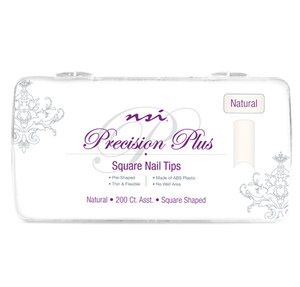 NSI Precision Plus Square Nail Tips Natural 200 Ct.