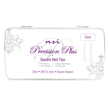 Load image into Gallery viewer, NSI Precision Plus Square Tips Clear 200 Ct.