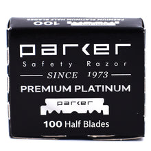 Cargar imagen en el visor de la galería, Parker Premium Platinum Half Blades-100 Count for Straight Edge Barber Razors