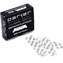 Cargar imagen en el visor de la galería, Parker Premium Platinum Half Blades-100 Count for Straight Edge Barber Razors
