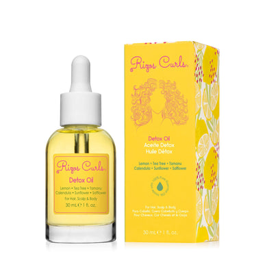 Rizos Curls Detox Oil for Hair, Scalp & Body: Healing Tea Tree & Lemon for Scalp Health