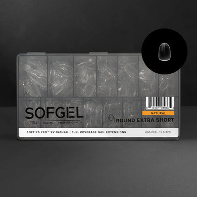 SOFGEL SOFTIPS PRO™ XV NATURAL - ROUND EXTRA SHORT