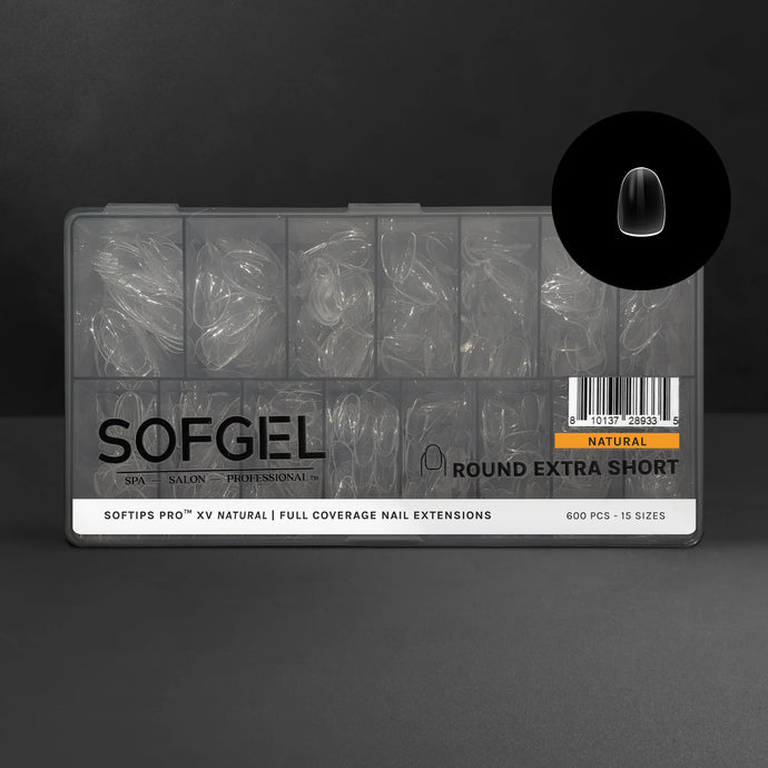 SOFGEL SOFTIPS PRO™ XV NATURAL - ROUND EXTRA SHORT
