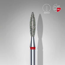 Load image into Gallery viewer, Staleks Diamond nail drill bit flame red EXPERT head diameter 2,3 mm / working part 10 mm