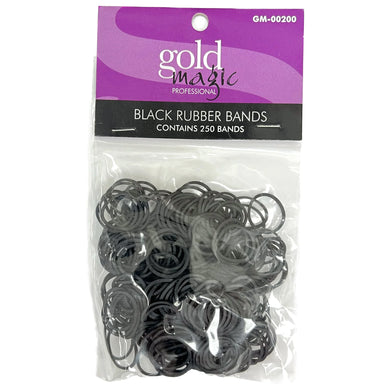 Gold Magic Black Rubber Bands 250-Pack