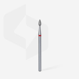 STALEKS Diamond nail drill bit, “drop” , red, head diameter 2,3 mm/ working part 5 mm