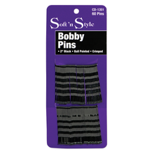 Cargar imagen en el visor de la galería, Soft ’n Style Bobby Pins, Black - 2&quot;