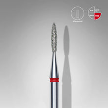 Load image into Gallery viewer, Staleks Diamond Nail Drill Bit, &quot;Flame&quot;, Red, Head Diameter 1.6 Mm, Working Part 8 Mm