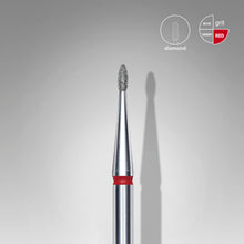 Load image into Gallery viewer, Staleks Diamond nail drill bit, rounded “bud” , red, head diameter 1.2 mm/ working part 3 mm