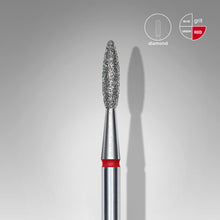 Load image into Gallery viewer, Staleks Diamond nail drill bit flame red EXPERT head diameter 2,1 mm / working part 8 mm